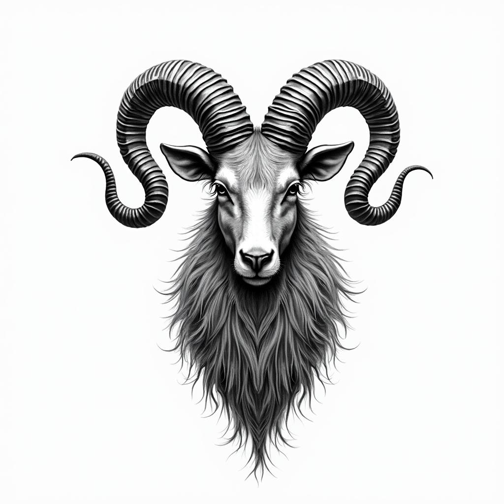 Ariesin bohemian style tattoo, 8k - Variation 2