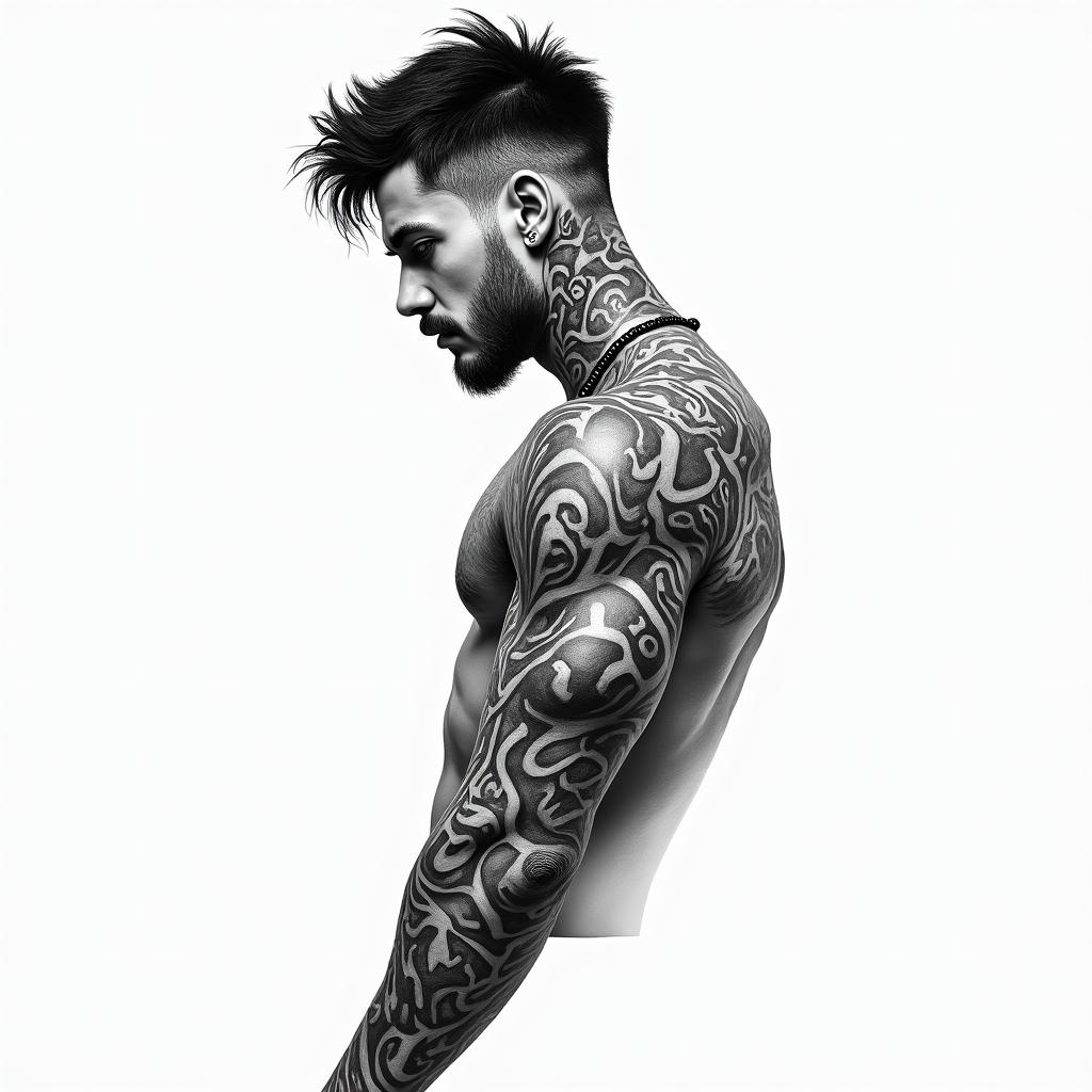 Leonin new school tattoo, pop culture, modern, detailed tattoo, illustrative