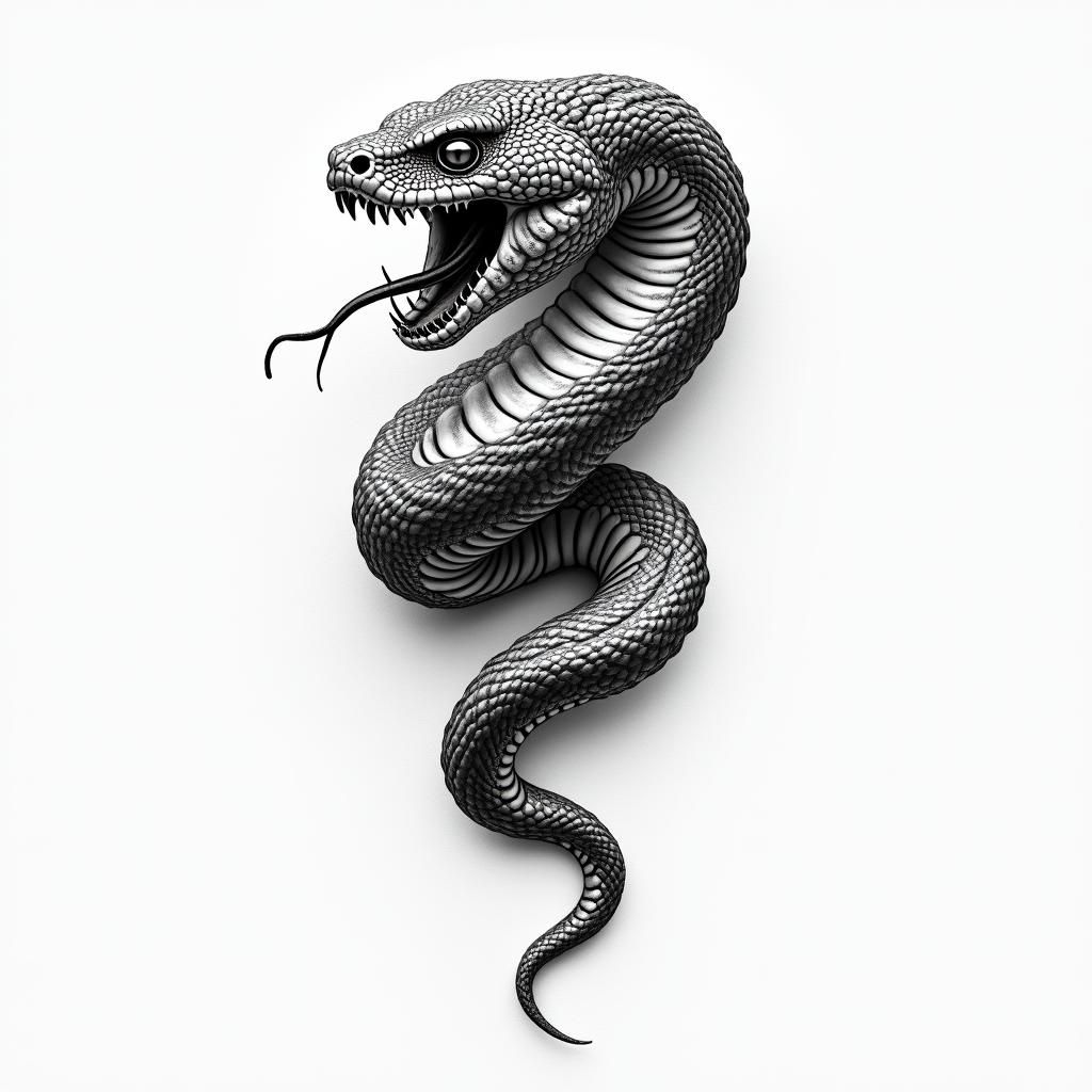 Snakehigly detailed tattoo - Variation 4
