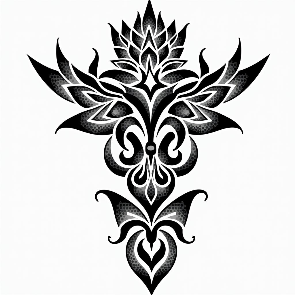 Victory, Guarujá, Cancer, lesbianin tribal tattoo style, featuring bold and black geometric shapes, curved lines, intertwine and flow seamlessly, creating a powerful and symbolic design, polynesian and maori styles - Variation 4