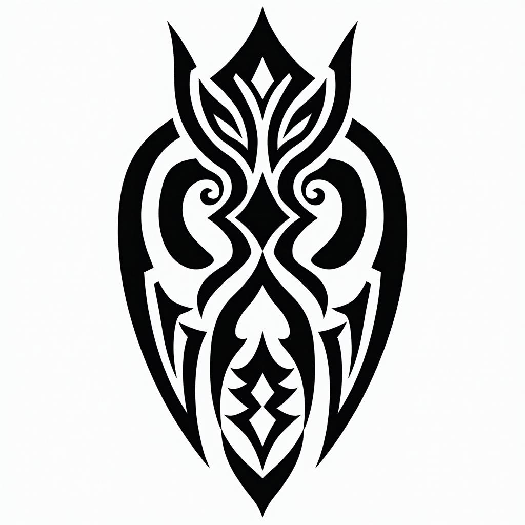 Victory, Guarujá, Cancer, lesbianin tribal tattoo style, featuring bold and black geometric shapes, curved lines, intertwine and flow seamlessly, creating a powerful and symbolic design, polynesian and maori styles