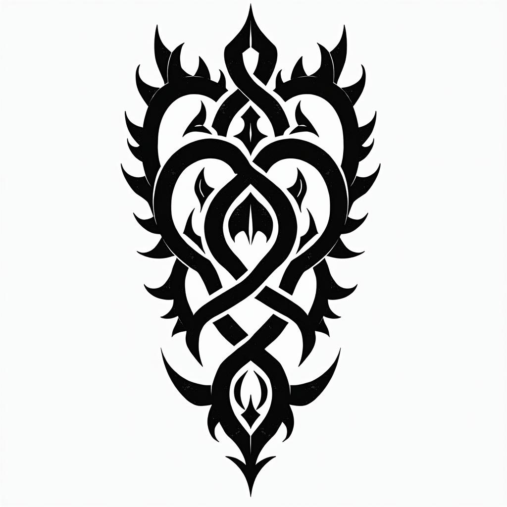 Victory, Guarujá, Cancer, lesbianin tribal tattoo style, featuring bold and black geometric shapes, curved lines, intertwine and flow seamlessly, creating a powerful and symbolic design, polynesian and maori styles - Variation 2