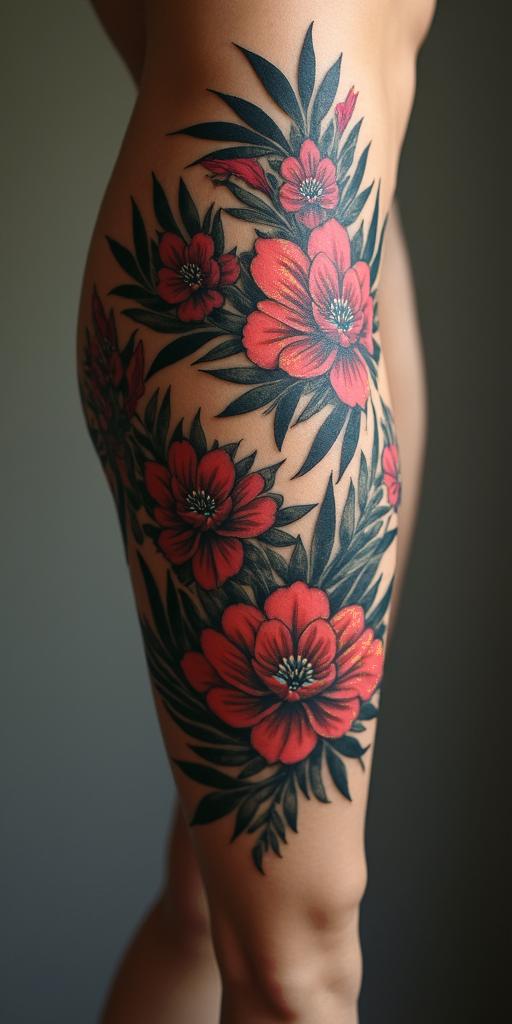 Be strong and courageous.in portrait tattoo style, featuring a highly realistic and detailed depiction  - Variation 2