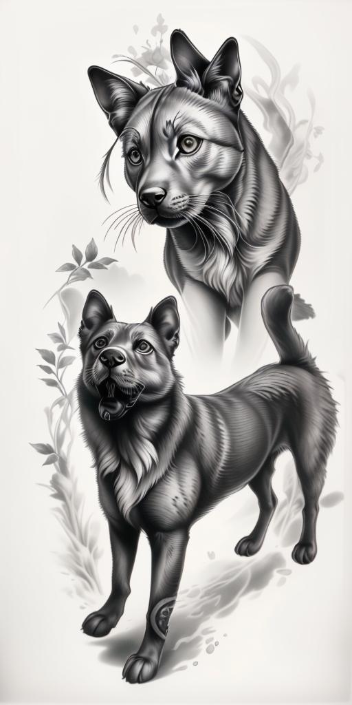 A highly detailed and lifelike composition, tattoo art, realism style, ultra-high resolution, smooth gradients and intricate textures, monochromatic black-and-gray tones, diffused soft lighting for natural depth.undefined - Variation 72