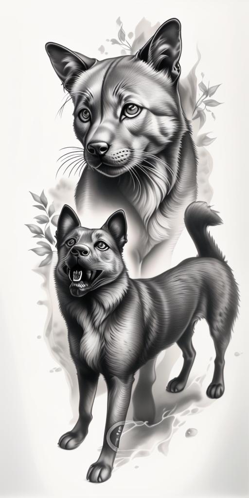 A highly detailed and lifelike composition, tattoo art, realism style, ultra-high resolution, smooth gradients and intricate textures, monochromatic black-and-gray tones, diffused soft lighting for natural depth.undefined - Variation 75