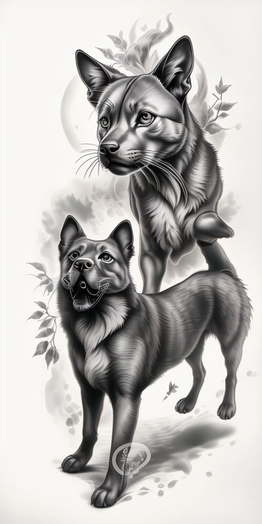 A highly detailed and lifelike composition, tattoo art, realism style, ultra-high resolution, smooth gradients and intricate textures, monochromatic black-and-gray tones, diffused soft lighting for natural depth.undefined - Variation 73