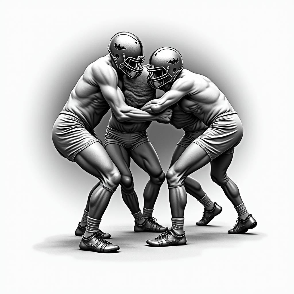Rugby scrumhigly detailed tattoo - Variation 6