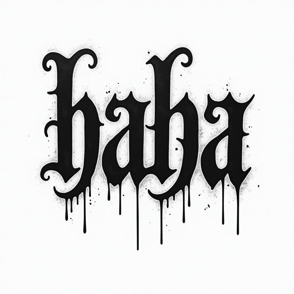 Hahaha jokertext-based tattoo, gothic font ultra-realistic, perfectly placed, high-quality font design, photo-realistic shading, 8k, high quality, finely detailed typography - Variation 4