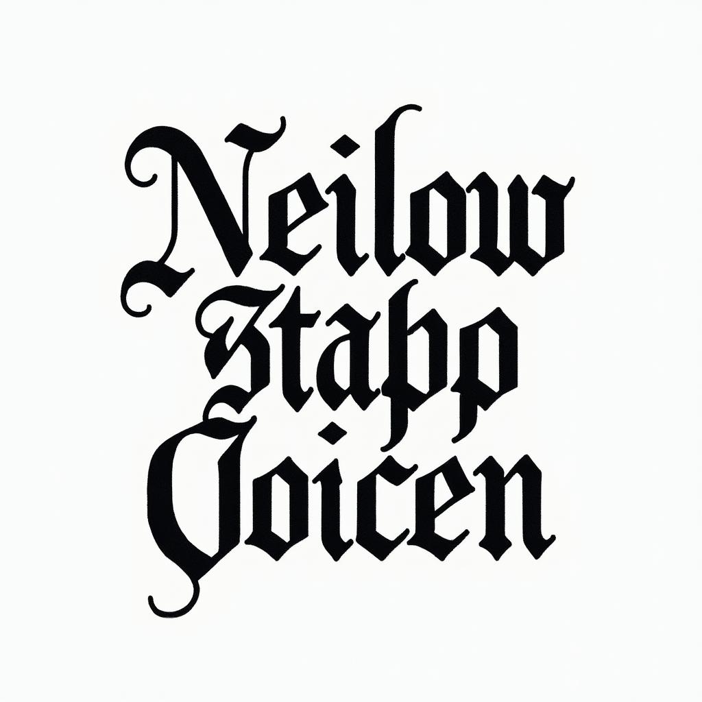 Hahahahahtext-based tattoo, gothic font ultra-realistic, perfectly placed, high-quality font design, photo-realistic shading, 8k, high quality, finely detailed typography - Variation 4