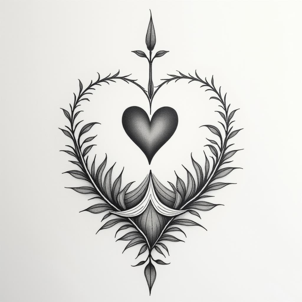 Memorial for brother that passed awayin Modest style tattoo, featuring soft, delicate line work with simple and meaningful symbols, gentle waves, a heart, evoking a sense of serenity and grace, - Variation 3