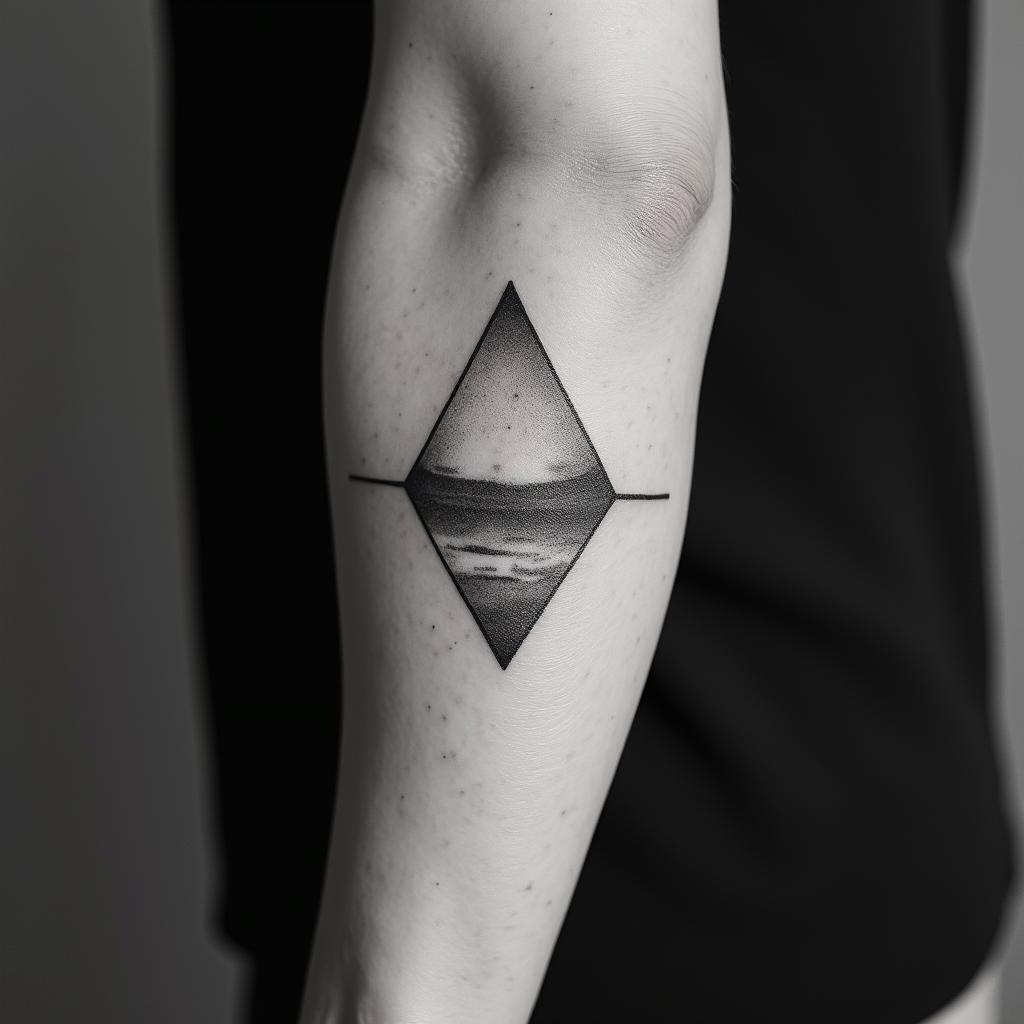 ADN espace star warsin minimalist style tattoo, featuring simple shapes and fine lines, with minimal shading and details, tiny triangles, creating a sense of balance and harmony - Variation 2