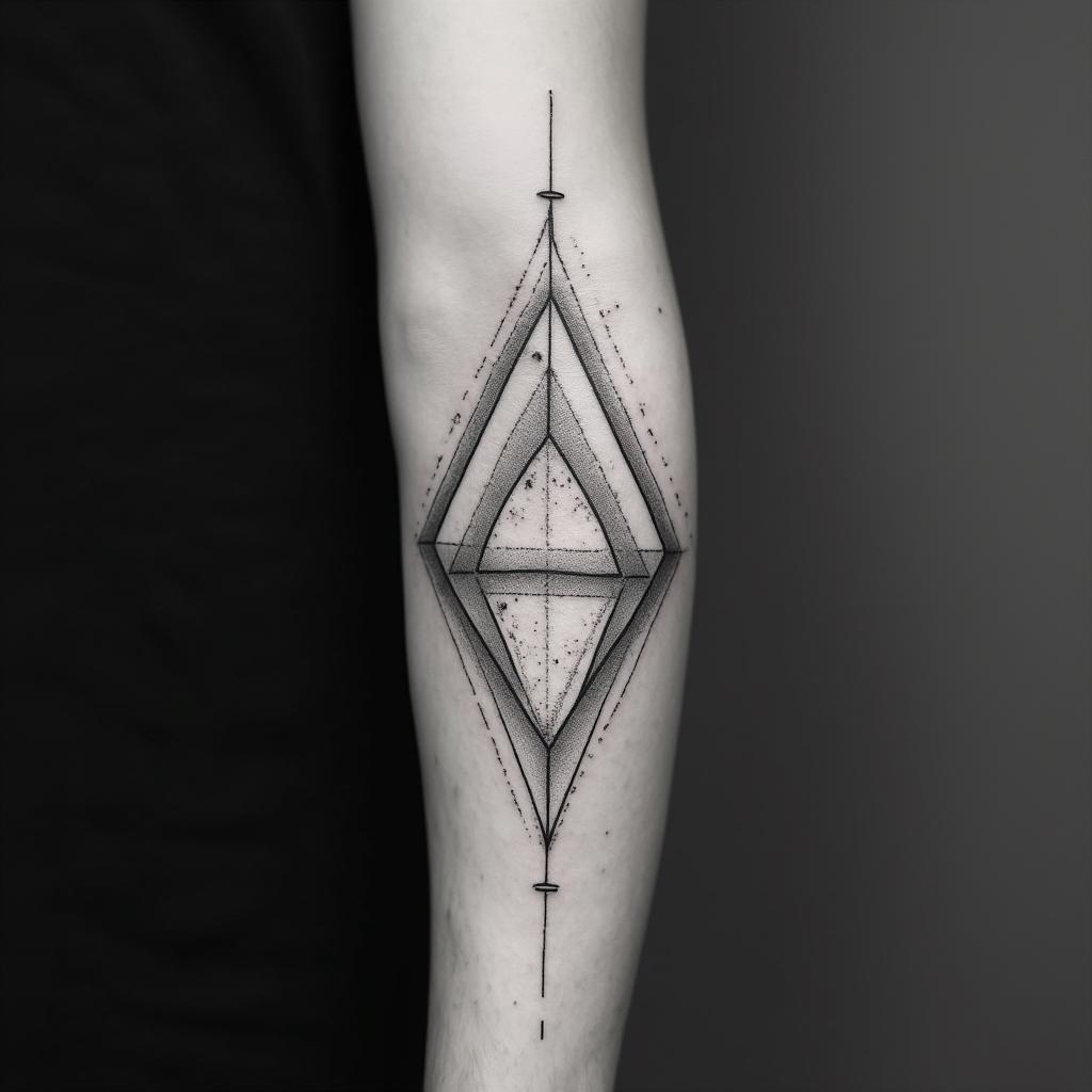 ADN espace star warsin minimalist style tattoo, featuring simple shapes and fine lines, with minimal shading and details, tiny triangles, creating a sense of balance and harmony