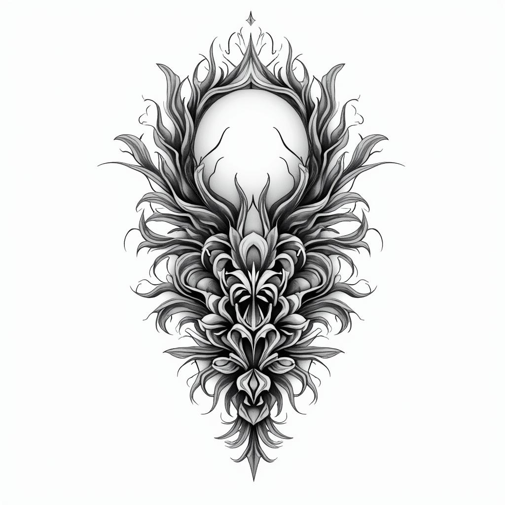 An abstract tattoo design featuring ocean waves and elements symbolizing pride and happiness, coupled with stylized initials or a family crest, representing family and cherished beach memories, with no specific color palette.higly detailed tattoo - Variation 4
