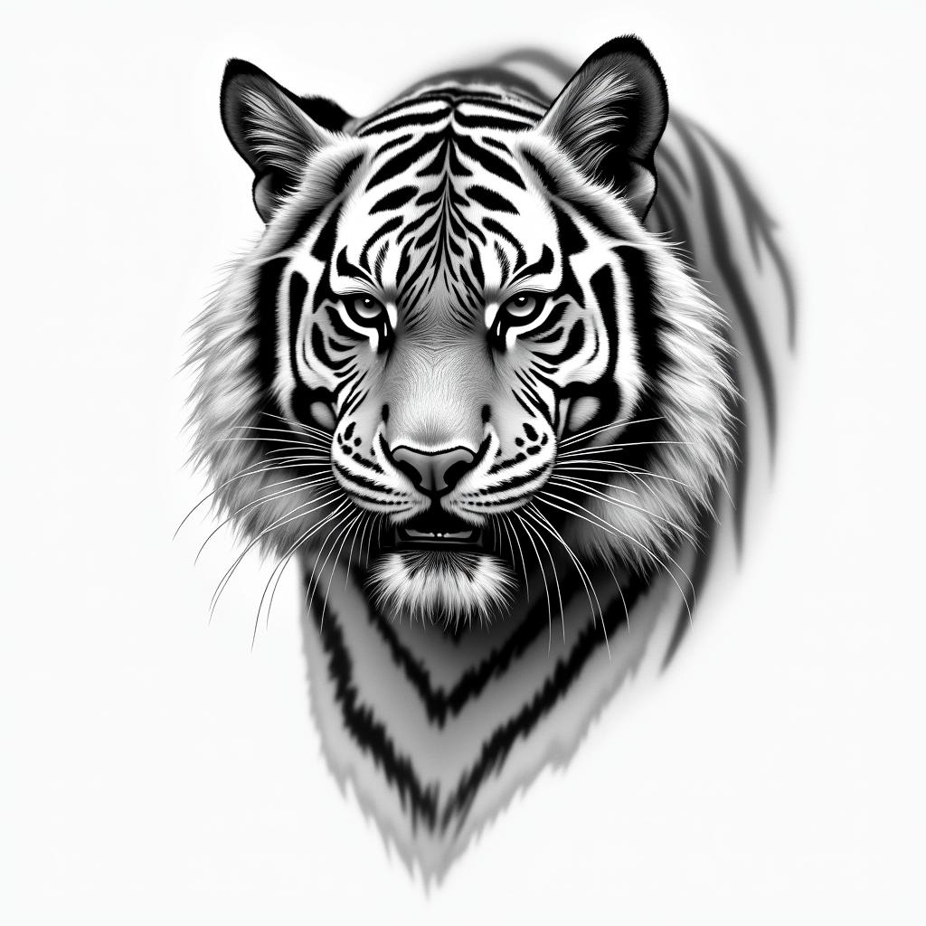 Scopio Tiger portrait orientalhigly detailed tattoo - Variation 5