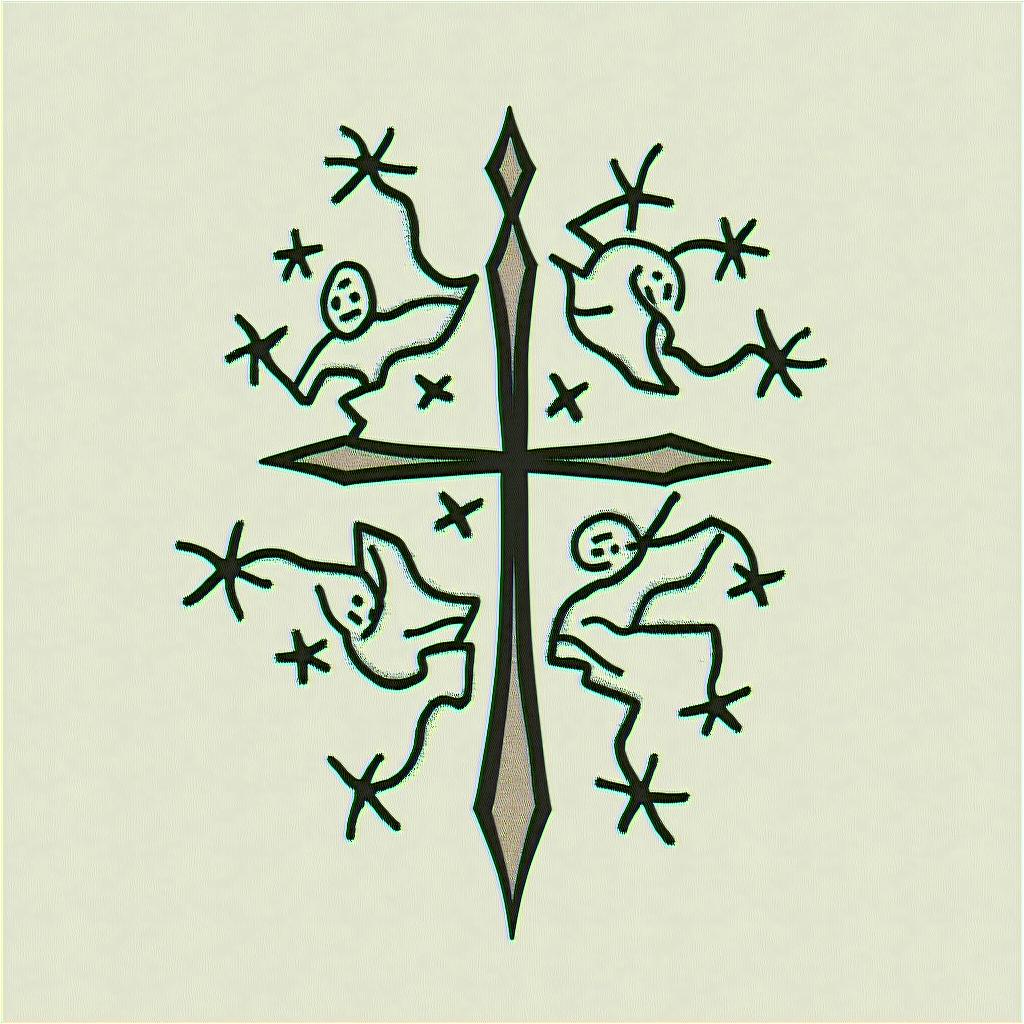 Make me a tattoo that has the name Tina Marie on it and make it with stars and a cross with the Bible verse 
proverb 31:31abstract dancing figures in Keith Haring style, featuring bold black outlines and solid color fills, figures posed in dynamic and playful dance movements, minimalist design - Variation 4