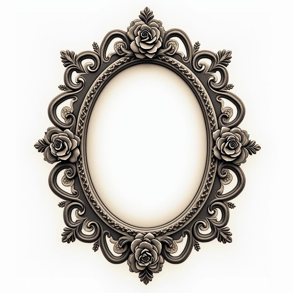 Craft, scale, born in 2000in victorian style tattoo, featuring vintage and elegant elements, ornate frames, roses, antique, sepia-toned color scheme - Variation 4