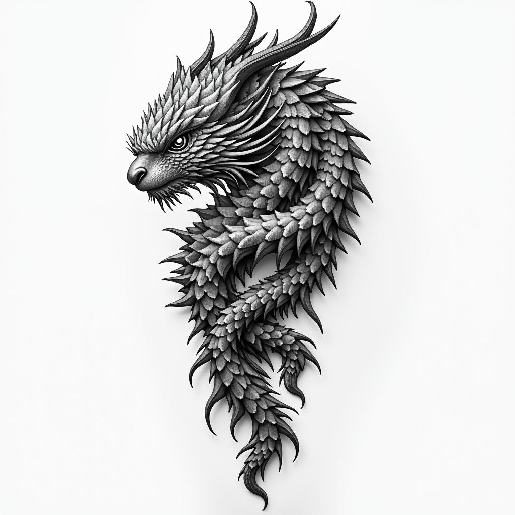 Tiler, scalehigly detailed tattoo - Variation 4