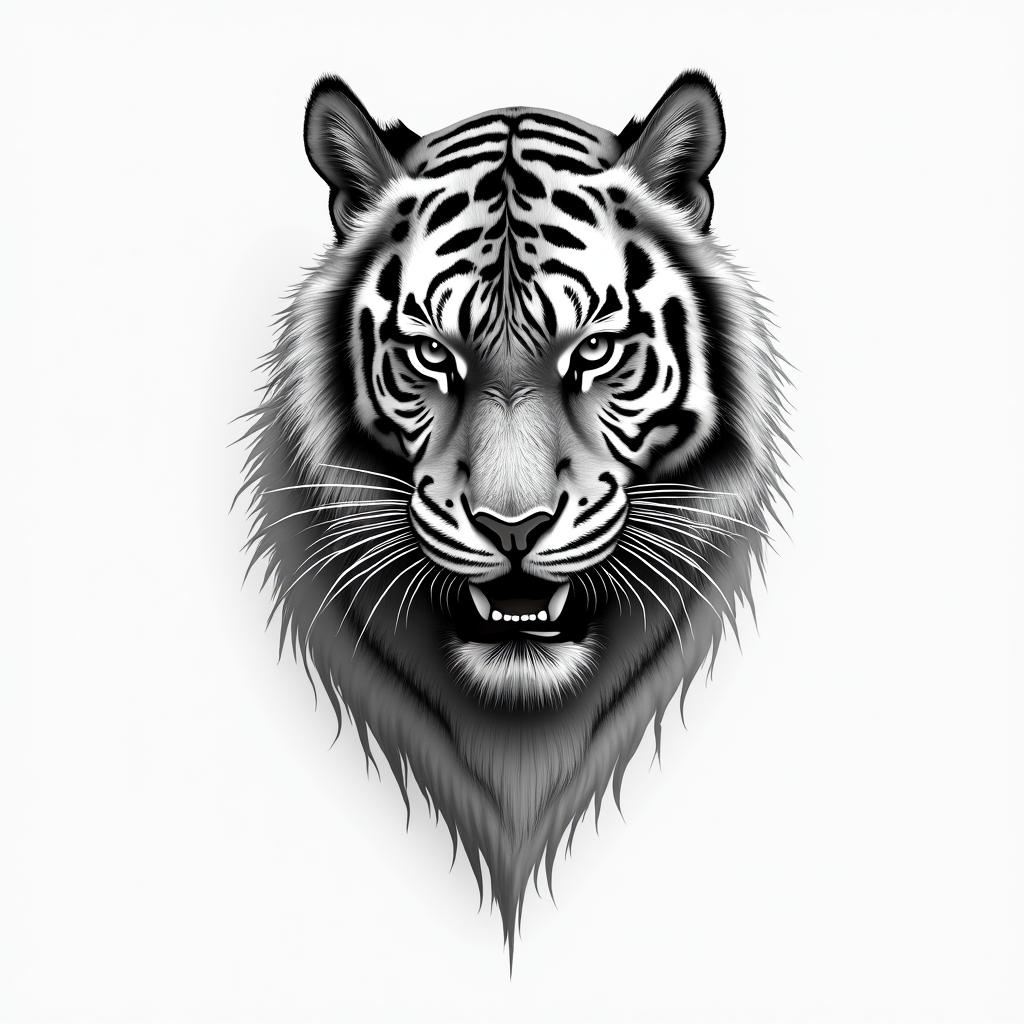 Tiger tattoohigly detailed tattoo - Variation 4
