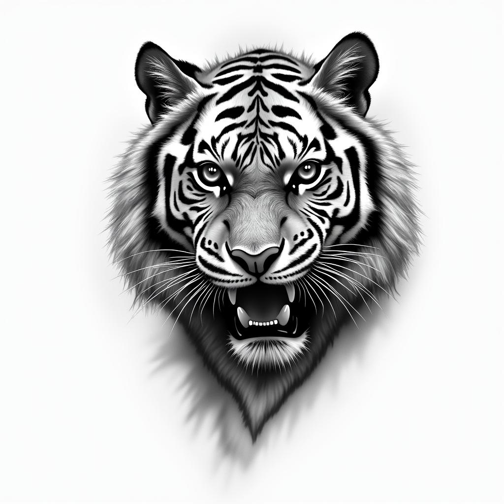Tiger tattoohigly detailed tattoo - Variation 2