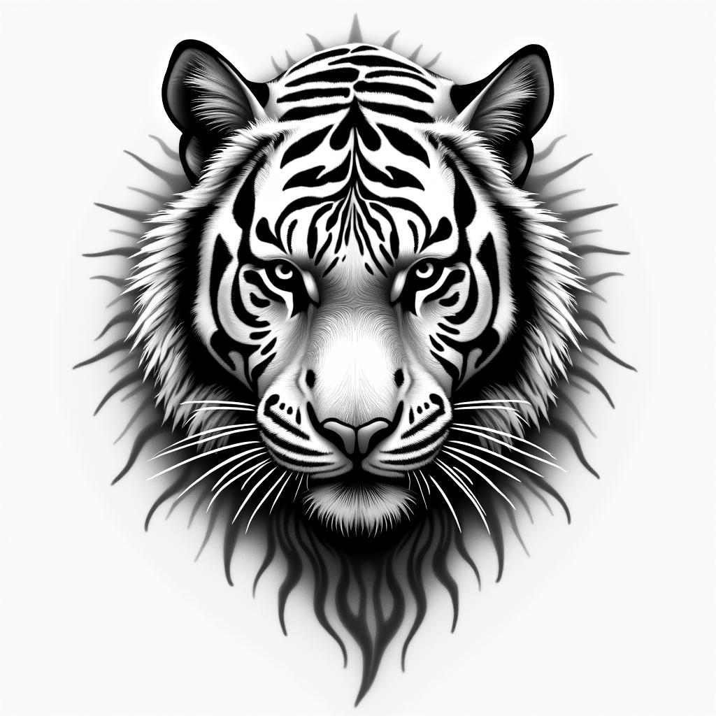 Tiger tattoohigly detailed tattoo - Variation 3