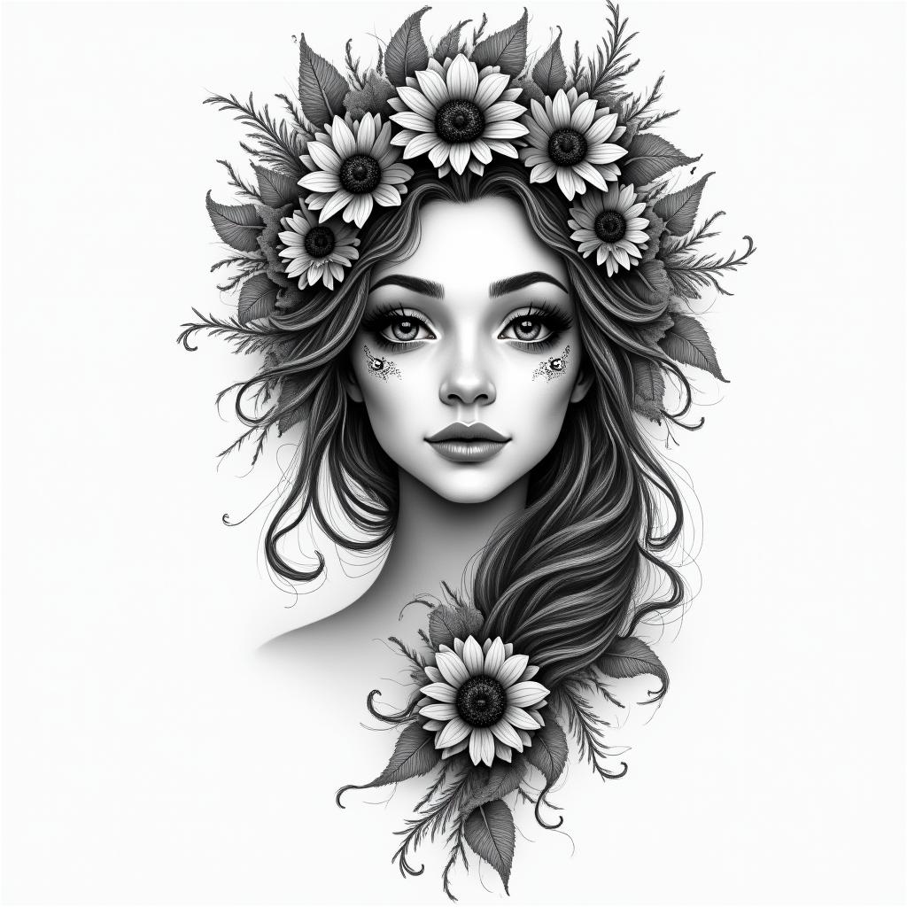 Tiffany, Virgo, Macomb ILin bohemian style tattoo, 8k - Variation 3