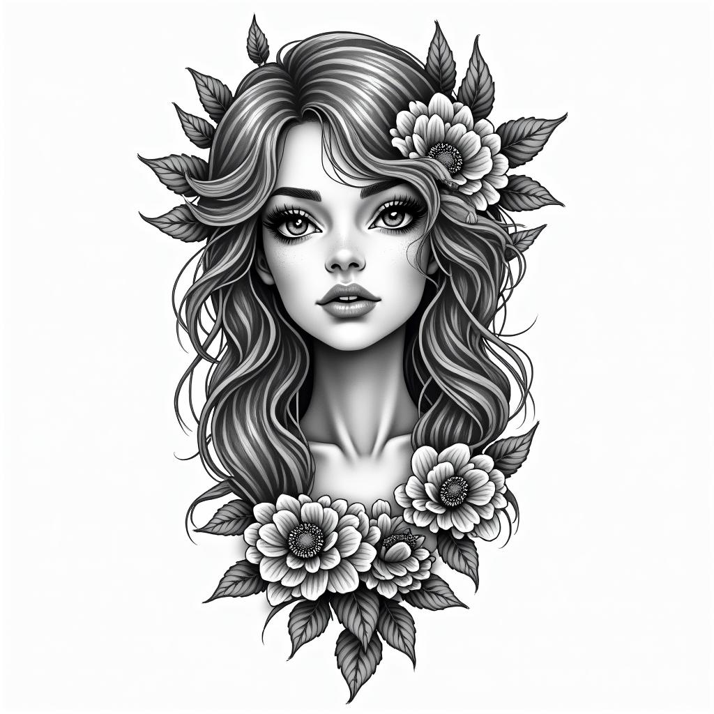 Tiffany, Virgo, Macomb ILin bohemian style tattoo, 8k - Variation 2
