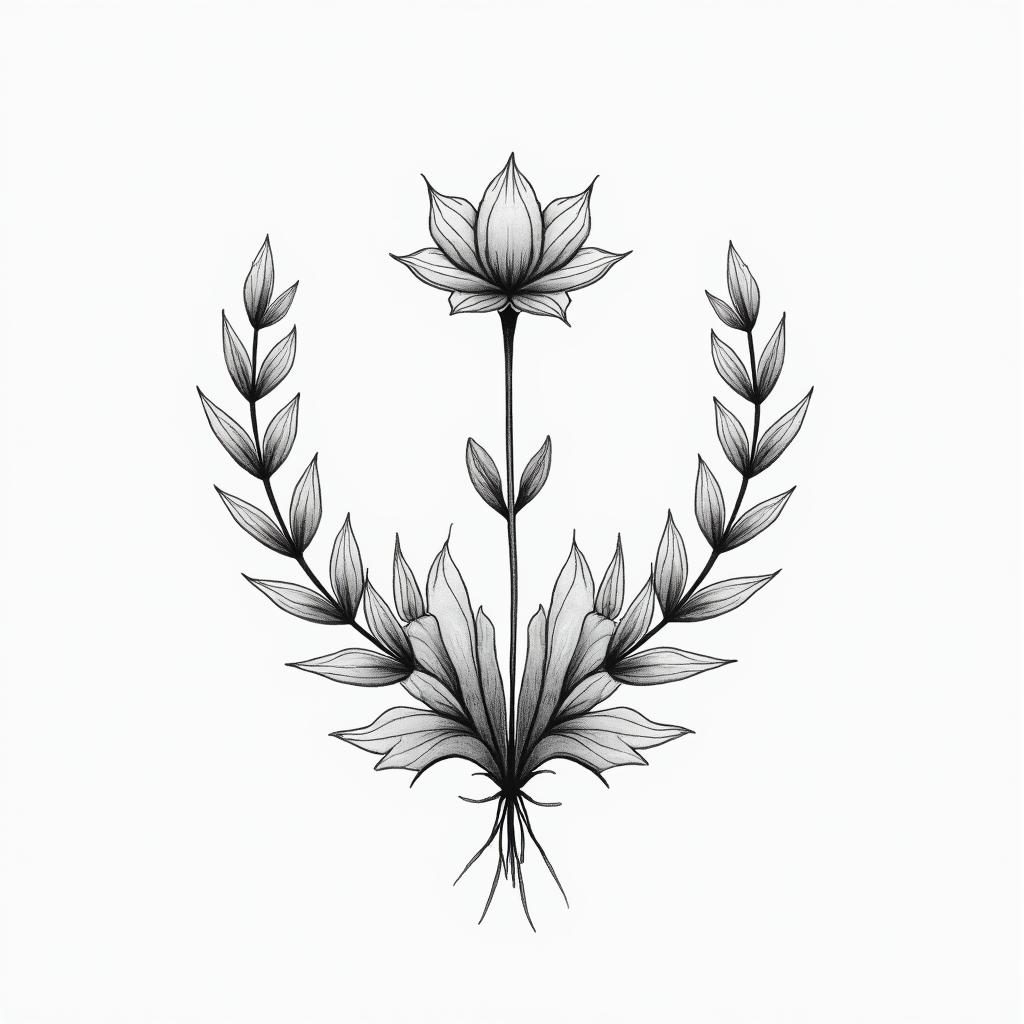 I want to have these words written " you may not know now but later you will understand , John 13 : 7" also.i want a plant like backroundin Modest style tattoo, featuring soft, delicate line work with simple and meaningful symbols, gentle waves, a heart, evoking a sense of serenity and grace, - Variation 4
