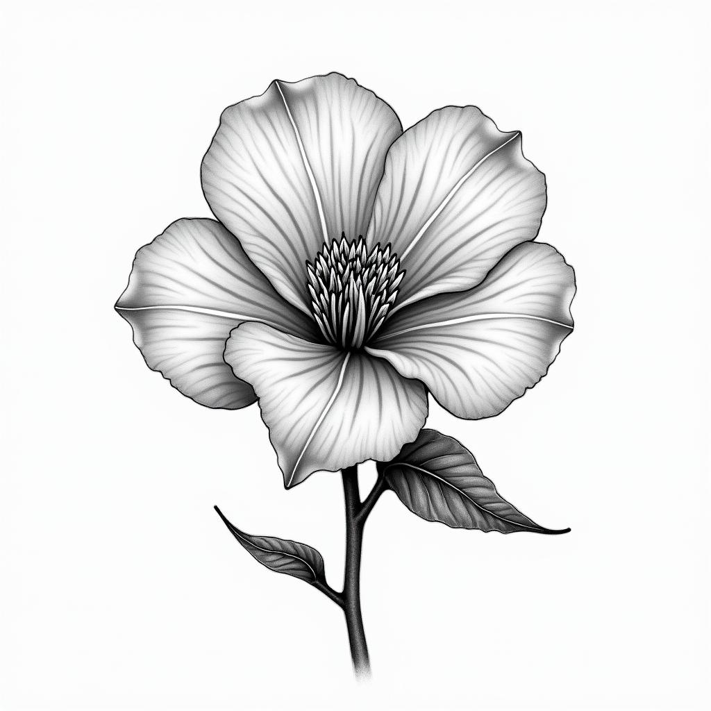 Magnoliain bohemian style tattoo, 8k - Variation 4