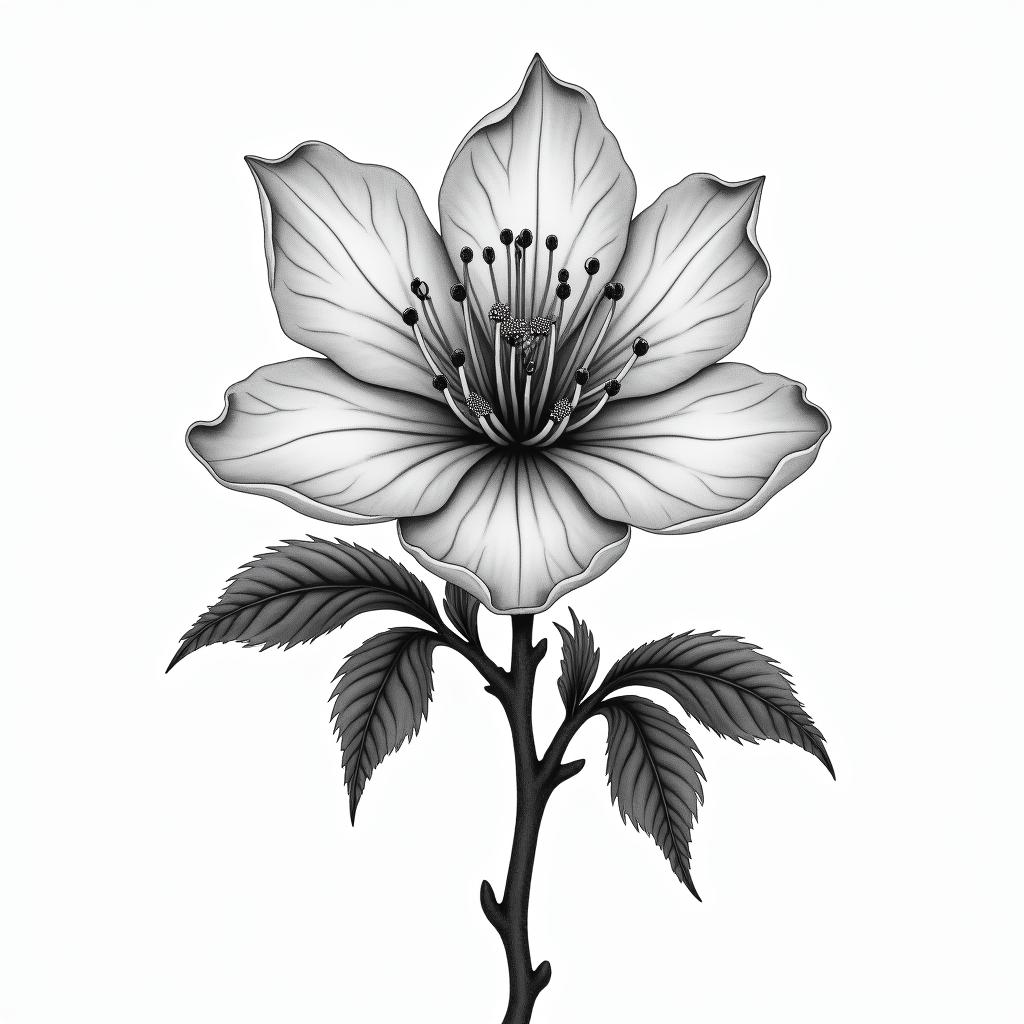 Magnoliain bohemian style tattoo, 8k - Variation 2