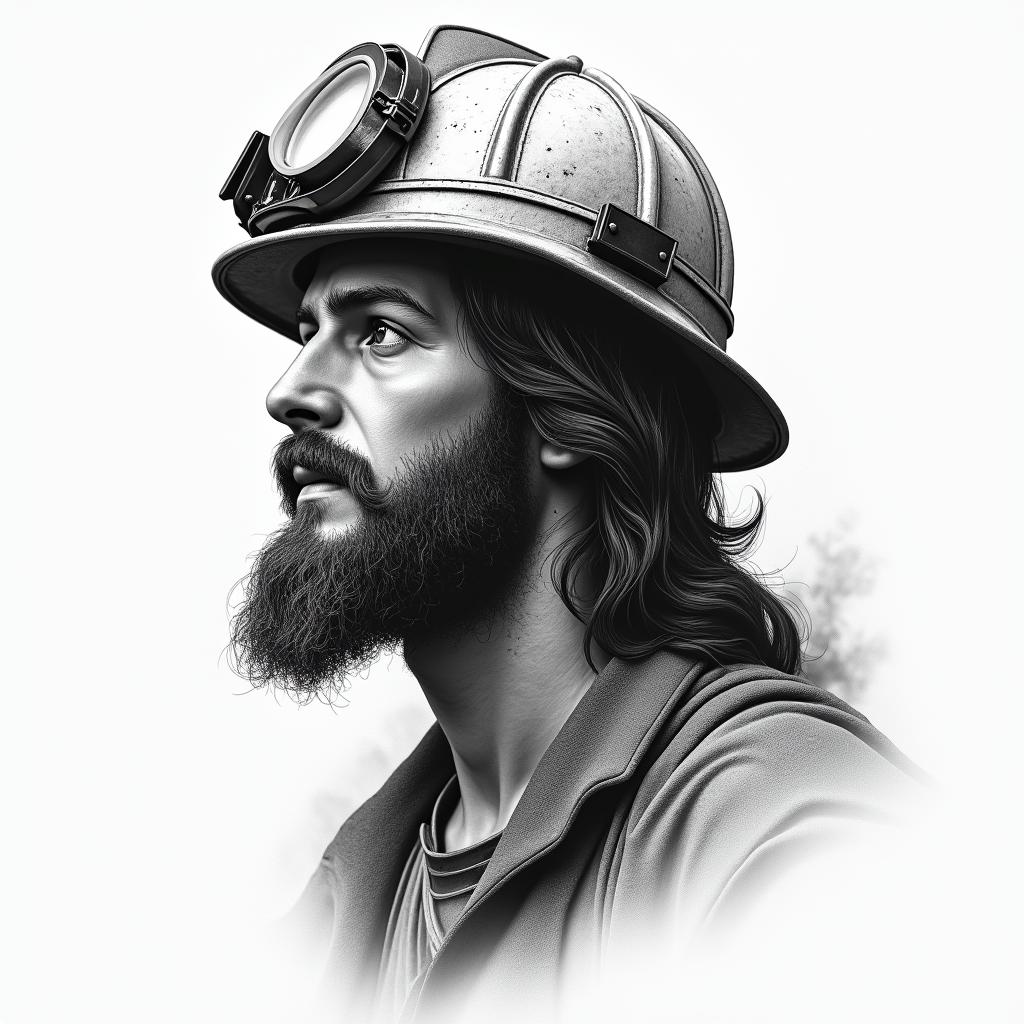 Firefighter Jesushigly detailed tattoo - Variation 3