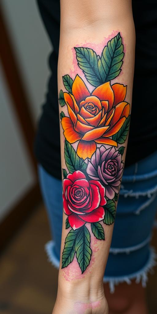 Antonieta, Aquarius, Venezuelain pop art style tattoo, featuring bold and vibrant colors, exaggerated outlines, iconic imagery, inspired by comic books and speech bubbles, comic book characters, retro pop culture - Variation 2