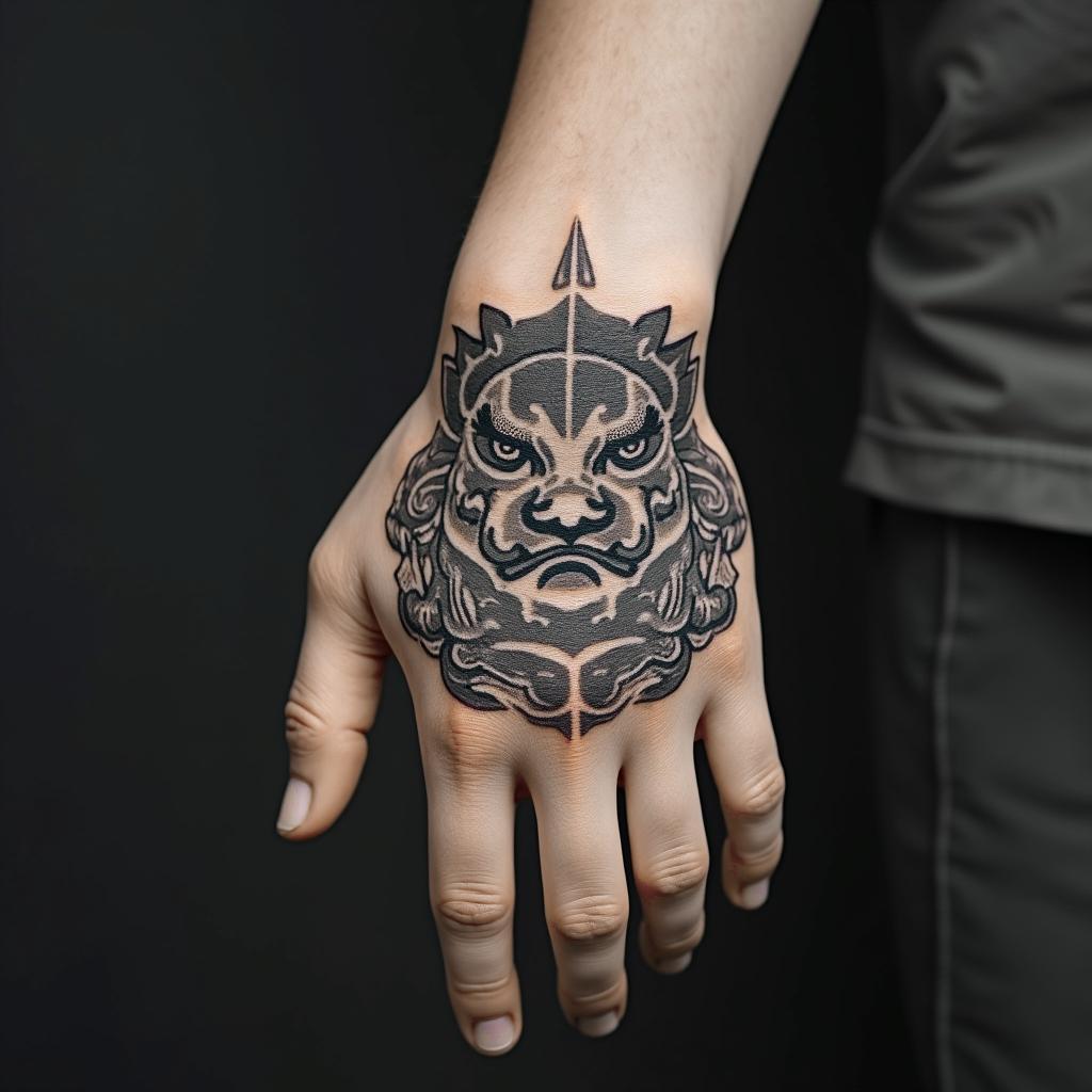 Zodiac signin japanese style tattoo, detailed tattoo, traditional japanese culture tattoo, mythology, 8k - Variation 2