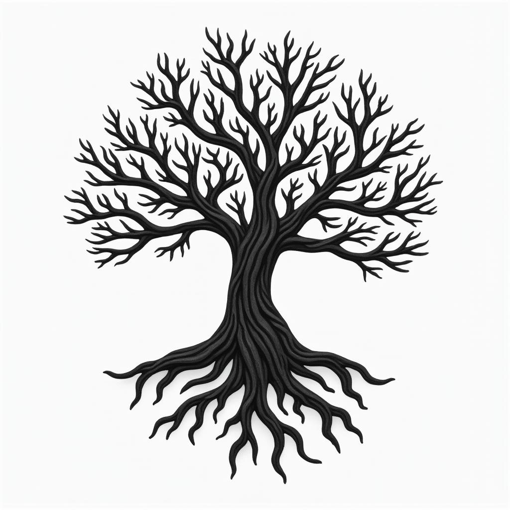 Puzzle and treehigly detailed tattoo - Variation 7