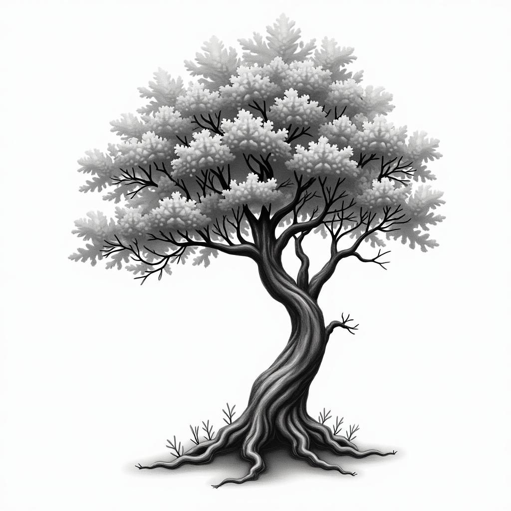 Puzzle and treehigly detailed tattoo - Variation 5