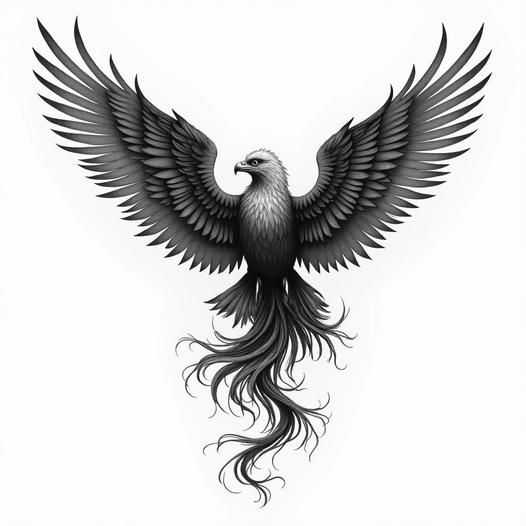 "Against broken wings":
This part establishes the context of facing hardship or setbacks, often represented by the imagery of "broken wings," which could symbolize physical or emotional wounds.
"A front afraid":
This highlights the initial apprehension or fear associated with attempting to overcome these obstacles.
"Rise anew":
This signifies the eventual triumph and renewal that comes from facing adversity and finding the strength to overcome the challenges.in japanese style tattoo, detailed tattoo, traditional japanese culture tattoo, mythology, 8k - Variation 4