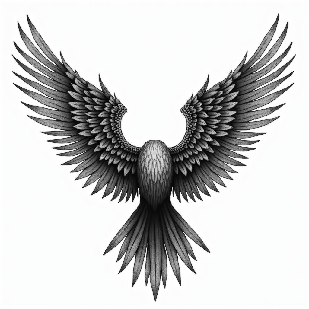"Against broken wings":
This part establishes the context of facing hardship or setbacks, often represented by the imagery of "broken wings," which could symbolize physical or emotional wounds.
"A front afraid":
This highlights the initial apprehension or fear associated with attempting to overcome these obstacles.
"Rise anew":
This signifies the eventual triumph and renewal that comes from facing adversity and finding the strength to overcome the challenges.in japanese style tattoo, detailed tattoo, traditional japanese culture tattoo, mythology, 8k - Variation 3