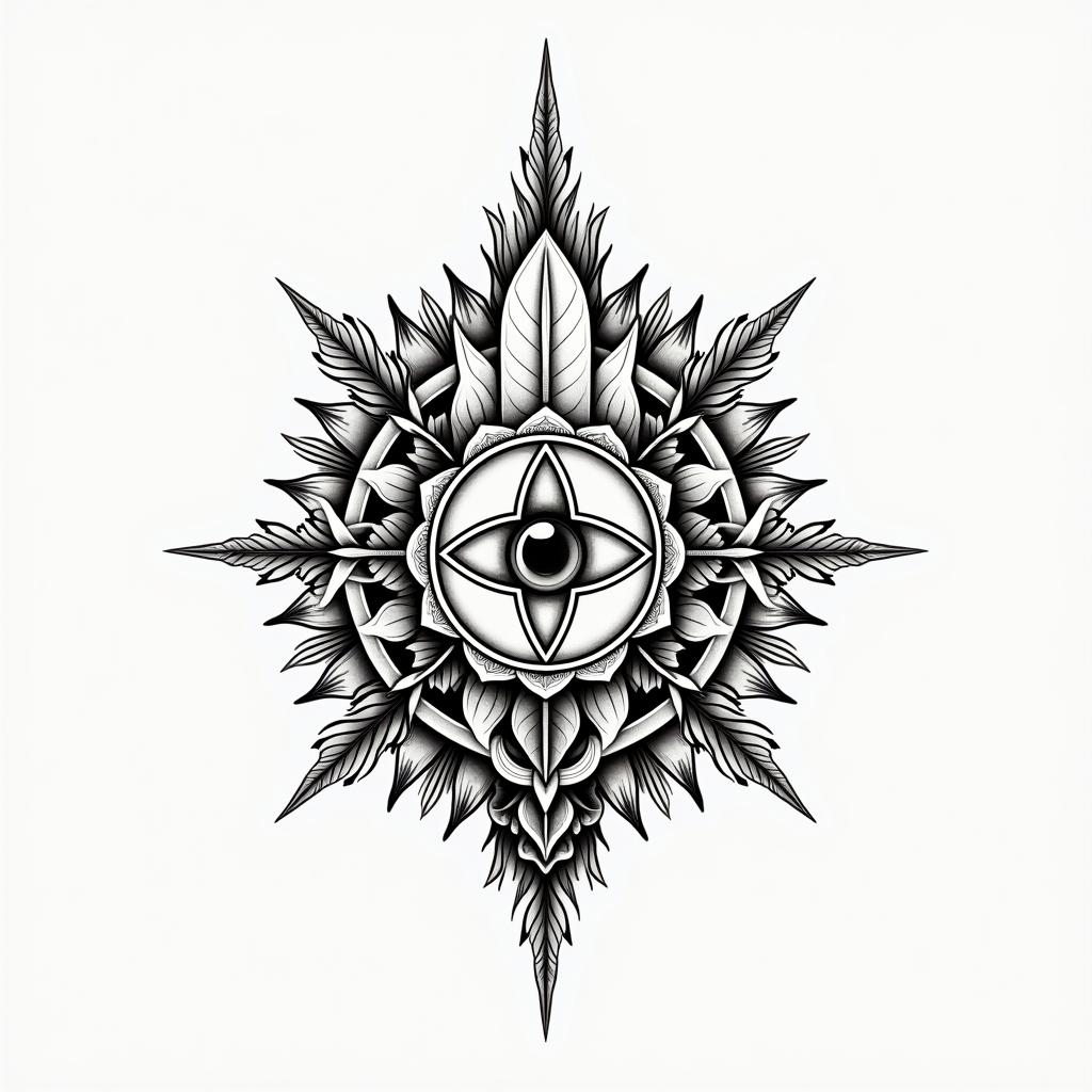 Theodoro, Libra, Belo Horizontein spiritual symbols tattoo style, featuring an intricate design incorporating elements, Hamsa hand, third eye, minimalist composition - Variation 3