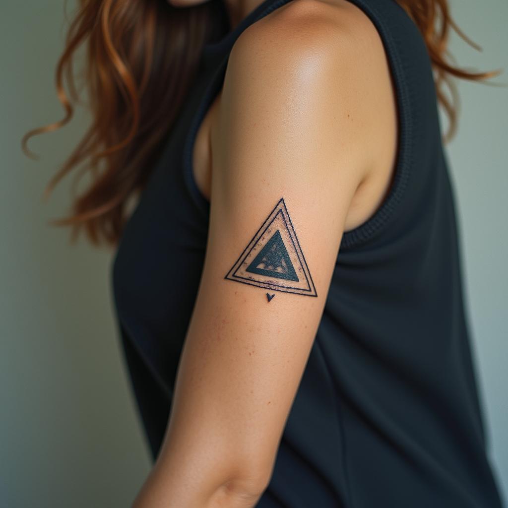 Antonietta, Aquarius, Venezuelain minimalist style tattoo, featuring simple shapes and fine lines, with minimal shading and details, tiny triangles, creating a sense of balance and harmony - Variation 4