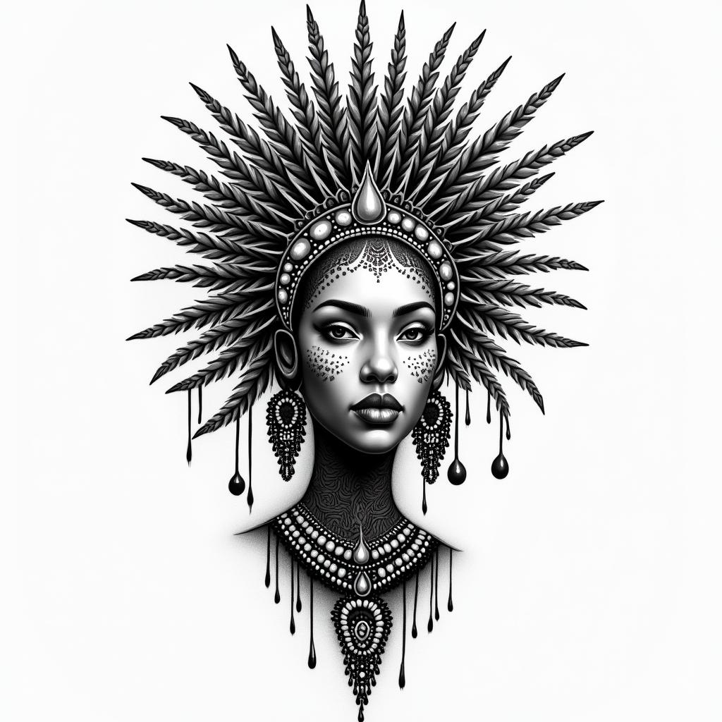 African art native American art esoteric metaphysicalin bohemian style tattoo, 8k - Variation 2