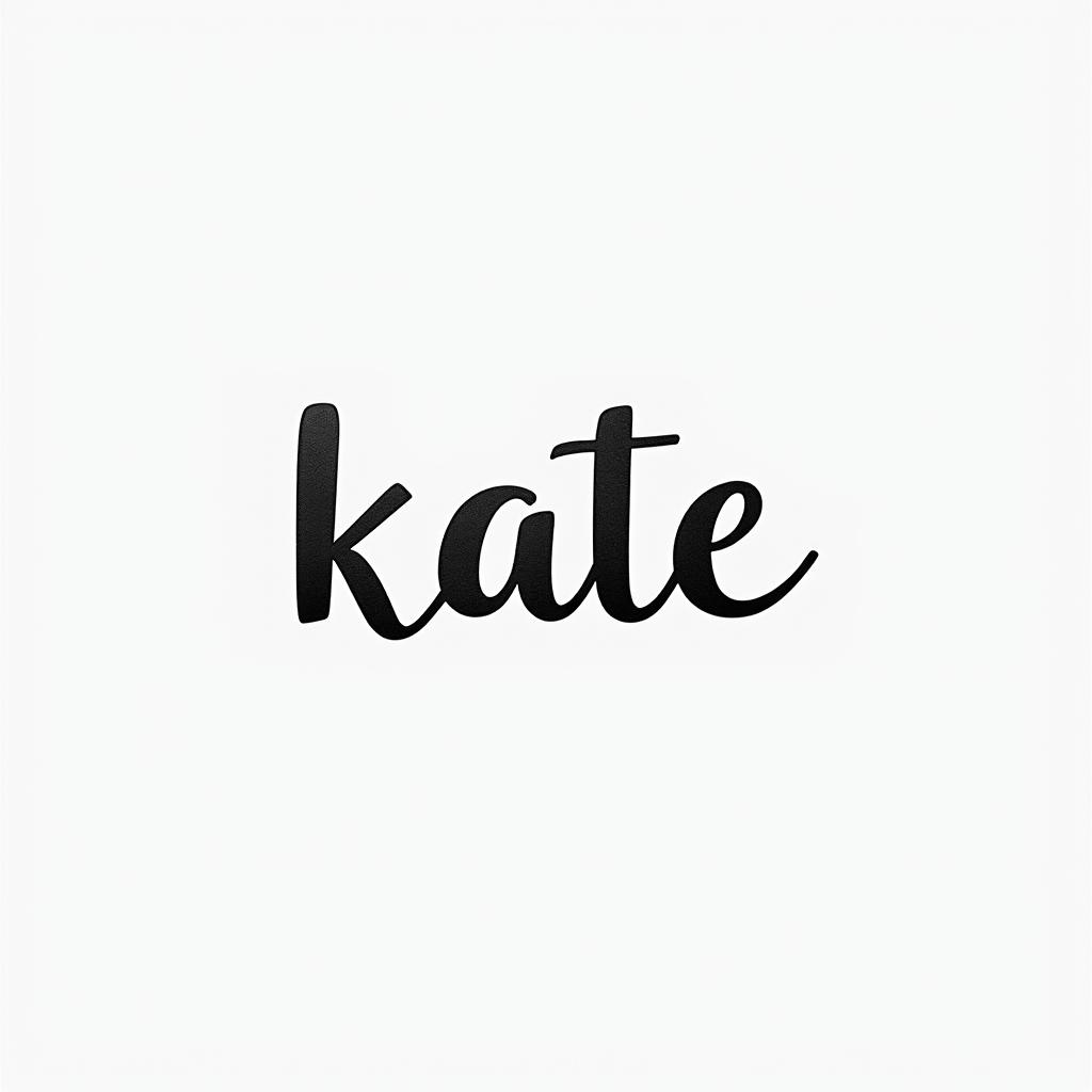 Kateminimalist text-based tattoo, Monospace font ultra-realistic, perfectly placed, high-quality font design, photo-realistic shading, 8k, high quality, finely detailed typograph - Variation 5