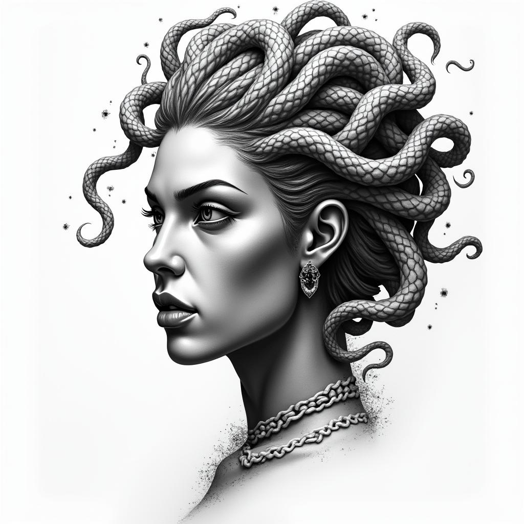 medusahigly detailed tattoo - Variation 10