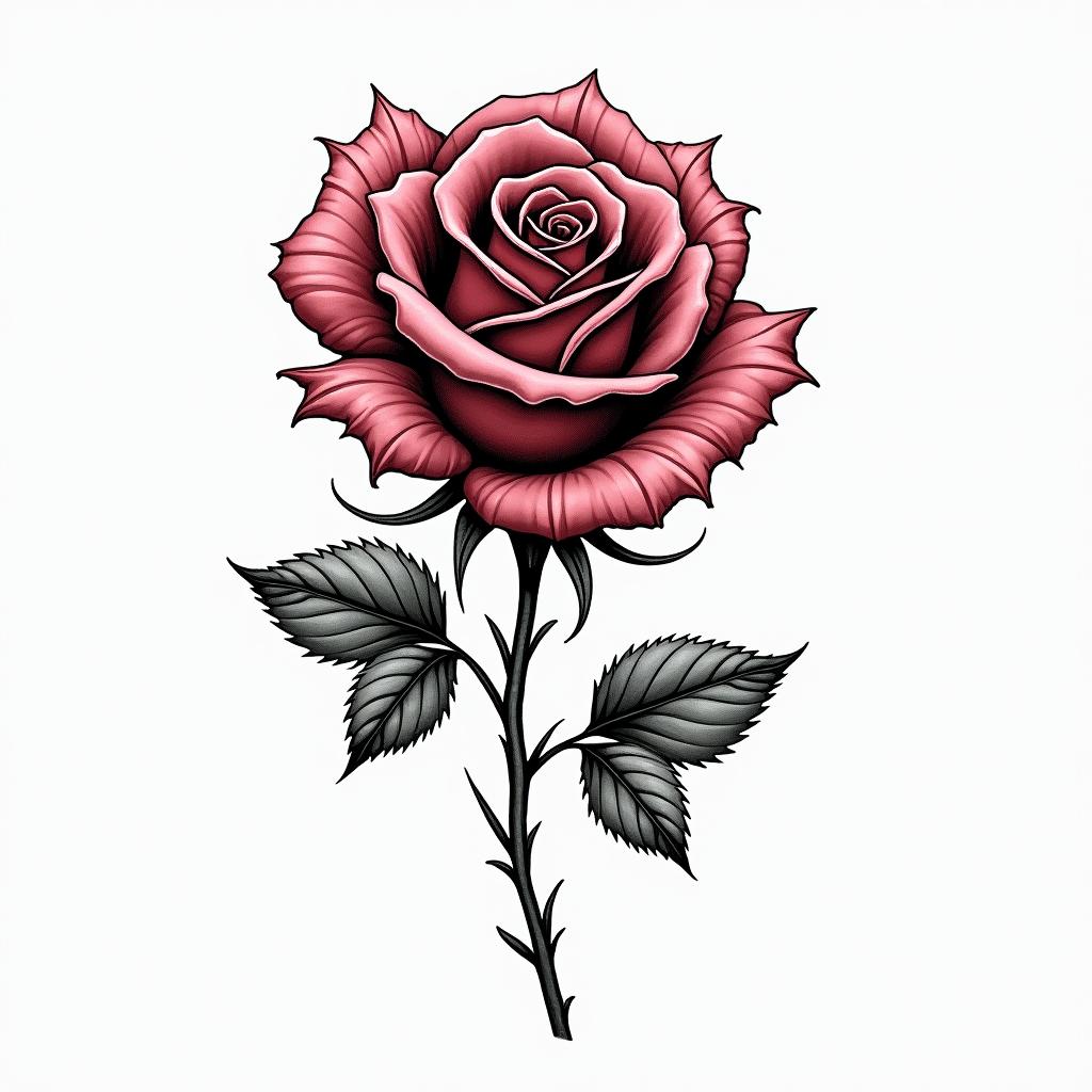 Rose rougetext-based tattoo, gothic font ultra-realistic, perfectly placed, high-quality font design, photo-realistic shading, 8k, high quality, finely detailed typography - Variation 2