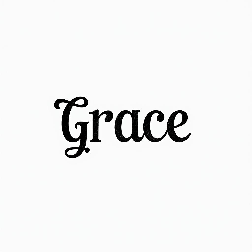 Graceminimalist text-based tattoo, Monospace font ultra-realistic, perfectly placed, high-quality font design, photo-realistic shading, 8k, high quality, finely detailed typograph - Variation 2