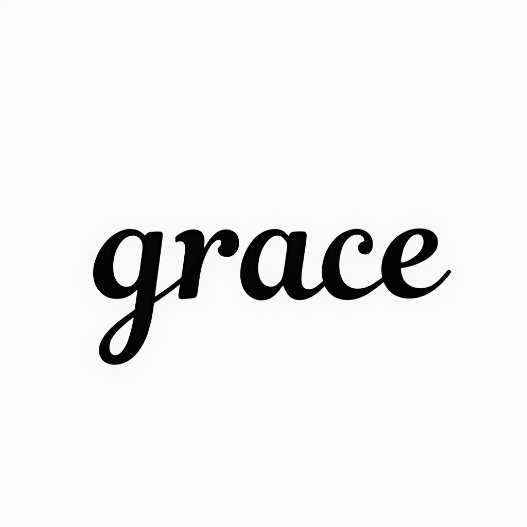 Graceminimalist text-based tattoo, Monospace font ultra-realistic, perfectly placed, high-quality font design, photo-realistic shading, 8k, high quality, finely detailed typograph - Variation 1