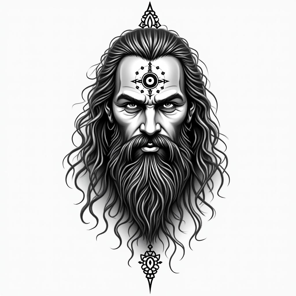 Jason Momoain spiritual symbols tattoo style, featuring an intricate design incorporating elements, Hamsa hand, third eye, minimalist composition - Variation 4