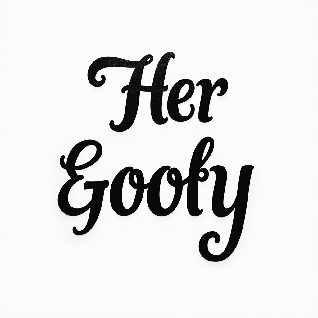 Her Goofyminimalist text-based tattoo, Monospace font ultra-realistic, perfectly placed, high-quality font design, photo-realistic shading, 8k, high quality, finely detailed typograph - Variation 2