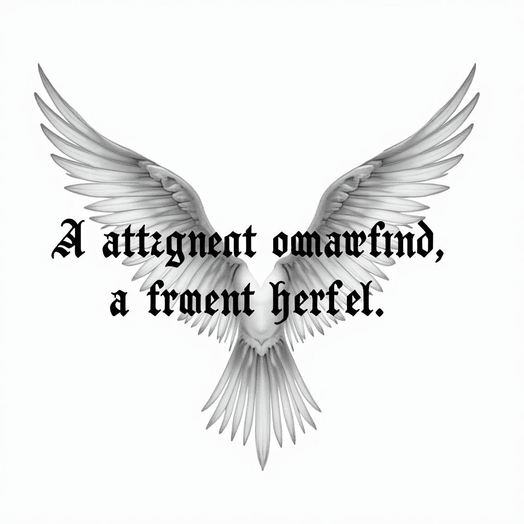 Against broken wings,
A front afraid,
Rise anew.minimalist text-based tattoo, Monospace font ultra-realistic, perfectly placed, high-quality font design, photo-realistic shading, 8k, high quality, finely detailed typograph - Variation 4