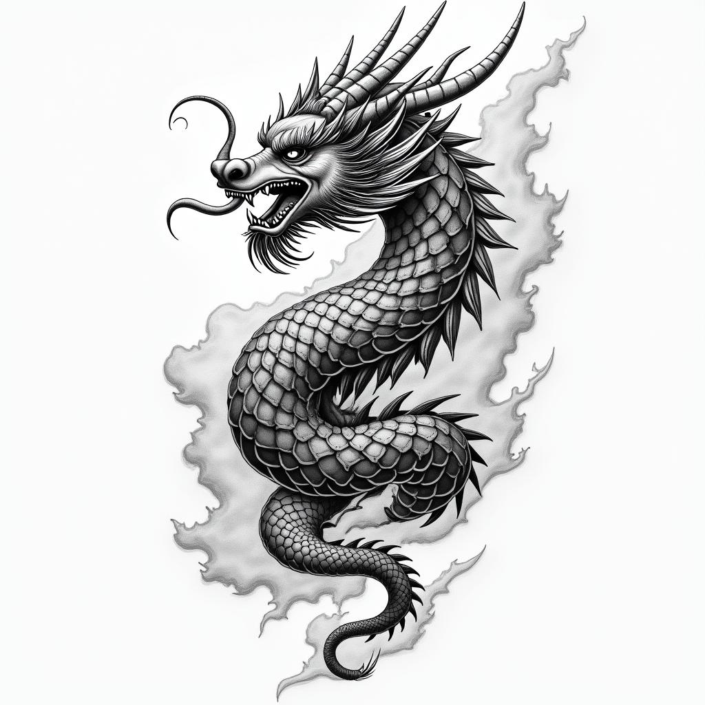 Japanese, meaning family, strengthin japanese style tattoo, detailed tattoo, traditional japanese culture tattoo, mythology, 8k - Variation 1