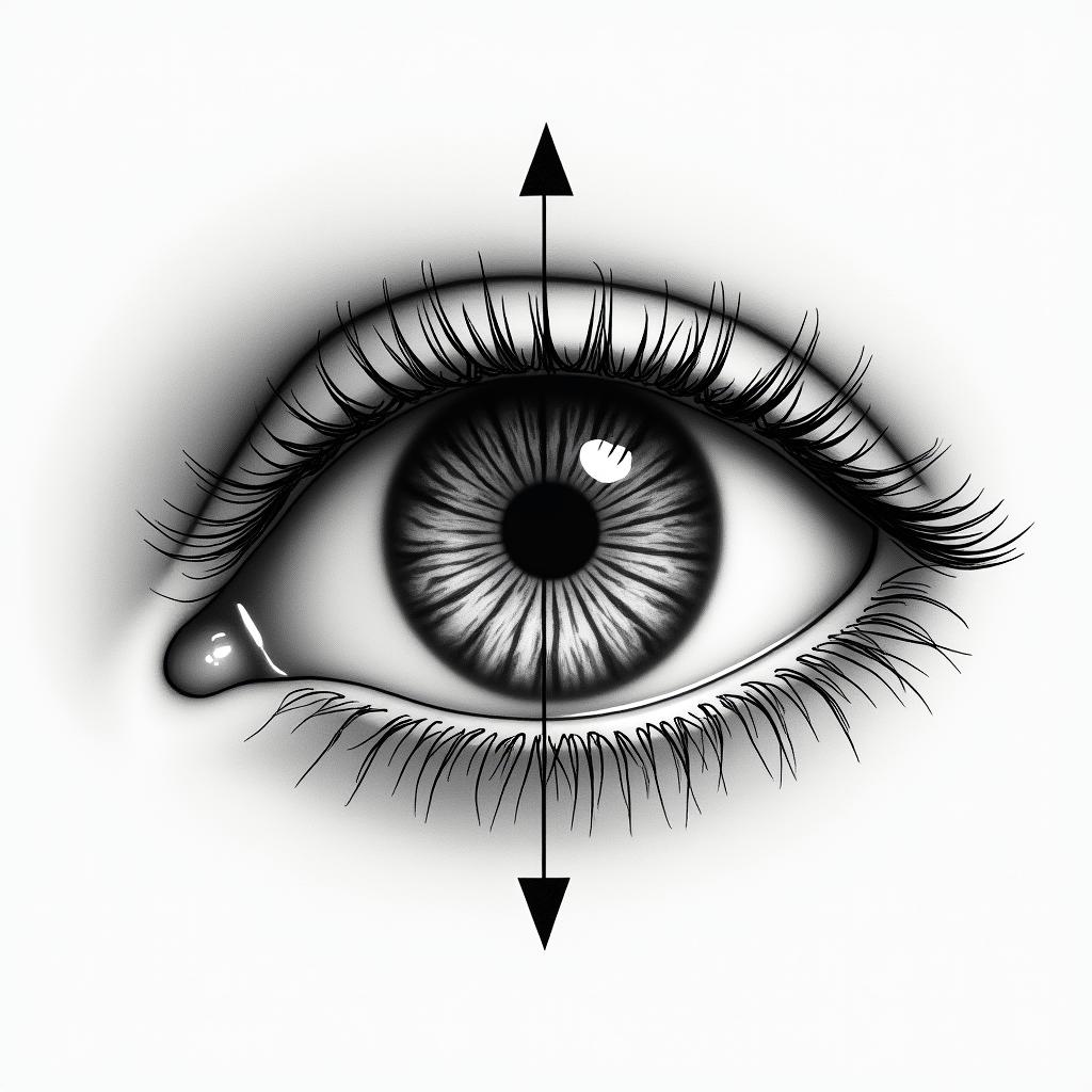A woman’s eye, close up, the pupil is a clock, Roman numerical.in minimalist style tattoo, featuring simple shapes and fine lines, with minimal shading and details, tiny triangles, creating a sense of balance and harmony - Variation 2