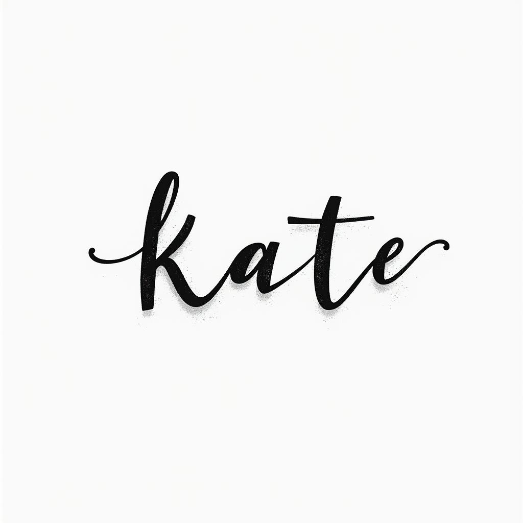 Kateminimalist text-based tattoo, Monospace font ultra-realistic, perfectly placed, high-quality font design, photo-realistic shading, 8k, high quality, finely detailed typograph - Variation 4